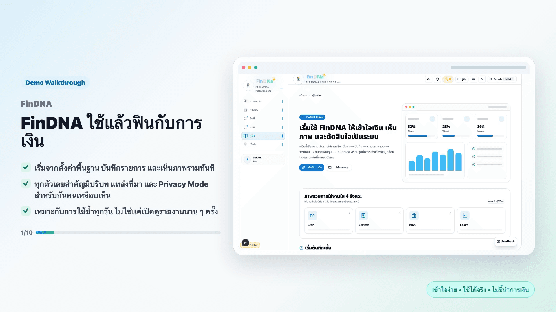 ภาพตัวอย่างวิดีโอเดโม FinDNA
